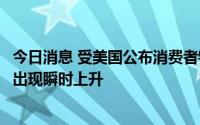 今日消息 受美国公布消费者物价指数影响，日元对美元汇率出现瞬时上升