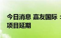今日消息 嘉友国际：服贸基础设施技术改造项目延期