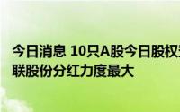 今日消息 10只A股今日股权登记，华润三九、中国汽研、畅联股份分红力度最大