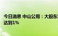 今日消息 中山公用：大股东复星集团近期累计减持公司股份达到1%