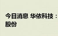 今日消息 华依科技：股东拟减持不超2%公司股份