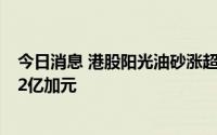 今日消息 港股阳光油砂涨超10%，公司称中期由亏转盈1.02亿加元