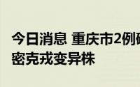 今日消息 重庆市2例确诊病例基因测序均为奥密克戎变异株