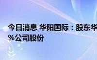 今日消息 华阳国际：股东华阳旭日、华阳中天拟减持不超2%公司股份