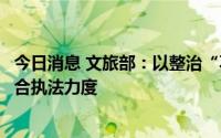 今日消息 文旅部：以整治“不合理低价游”为重点，加大综合执法力度