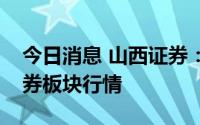 今日消息 山西证券：市场热度提升，关注证券板块行情