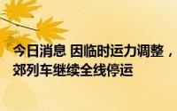 今日消息 因临时运力调整，8月14日海南环岛高铁、海口市郊列车继续全线停运