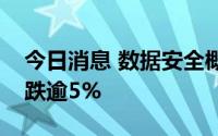 今日消息 数据安全概念股开盘跳水，卫士通跌逾5%