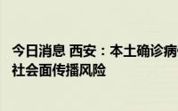 今日消息 西安：本土确诊病例感染来源尚不明确，存在一定社会面传播风险