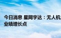 今日消息 星网宇达：无人机业务快速发展，已成为公司主要业绩增长点