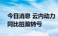 今日消息 云内动力：上半年净亏3.12亿元，同比扭盈转亏