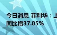 今日消息 菲利华：上半年归母净利2.5亿元，同比增37.05%