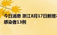 今日消息 浙江8月17日新增本土确诊病例14例、本土无症状感染者13例
