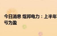 今日消息 煜邦电力：上半年归母净利2572.37万元，同比扭亏为盈