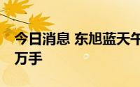 今日消息 东旭蓝天午后强势涨停，封单近50万手