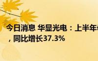 今日消息 华显光电：上半年母公司拥有者应占溢利1.34亿元，同比增长37.3%