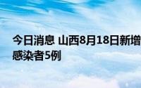 今日消息 山西8月18日新增本土确诊病例1例、本土无症状感染者5例