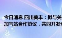 今日消息 四川美丰：拟与关联方中石化贵州石油分公司签署加气站合作协议，共同开发贵州区域LNG市场