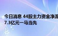 今日消息 44股主力资金净流出超1亿元，隆基绿能净流出超7.3亿元一马当先