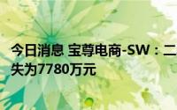 今日消息 宝尊电商-SW：二季度归属于公司普通股股东净损失为7780万元