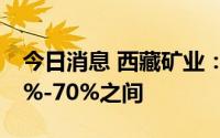 今日消息 西藏矿业：预计锂精矿品位约在50%-70%之间