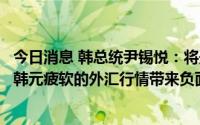 今日消息 韩总统尹锡悦：将妥善管控风险，避免美元升值和韩元疲软的外汇行情带来负面影响