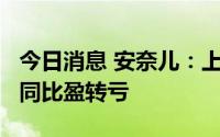 今日消息 安奈儿：上半年净亏8654.92万元，同比盈转亏