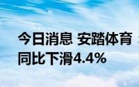 今日消息 安踏体育：上半年溢利39.5亿元，同比下滑4.4%