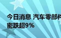 今日消息 汽车零部件板块持续走低，瑞玛精密跌超9%