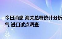 今日消息 海关总署统计分析司：8月起开展中国海关贸易景气 进口试点调查
