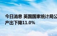 今日消息 英国国家统计局公布最新修正数据：2020年国内产出下降11.0%