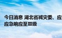 今日消息 湖北省减灾委、应急管理厅提升省级自然灾害救助应急响应至Ⅲ级