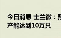 今日消息 士兰微：预计今年年底车规模块月产能达到10万只