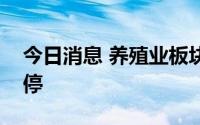 今日消息 养殖业板块继续冲高，天域生态涨停