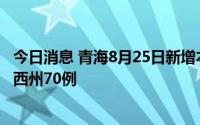 今日消息 青海8月25日新增本土感染“3+103”例，其中海西州70例