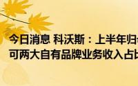 今日消息 科沃斯：上半年归母净利润8.77亿元，科沃斯及添可两大自有品牌业务收入占比94.53%