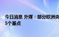 今日消息 外媒：部分欧洲央行政策制定者希望下个月加息75个基点