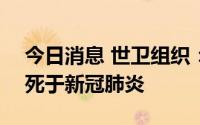 今日消息 世卫组织：今年全球已有100万人死于新冠肺炎