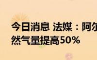 今日消息 法媒：阿尔及利亚计划将供法国天然气量提高50%