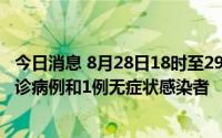 今日消息 8月28日18时至29日18时，海南澄迈县新增1例确诊病例和1例无症状感染者