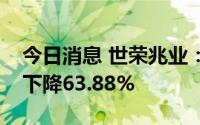 今日消息 世荣兆业：上半年归母净利润同比下降63.88%