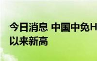 今日消息 中国中免H股一度涨近7%，创上市以来新高