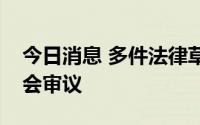 今日消息 多件法律草案今提请全国人大常委会审议