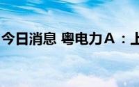 今日消息 粤电力Ａ：上半年净亏损13.76亿元