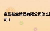 宝盈基金管理有限公司怎么取消费用（宝盈基金管理有限公司）