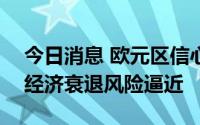 今日消息 欧元区信心指数跌至19个月低点，经济衰退风险逼近