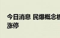 今日消息 民爆概念板块异动拉涨，保利联合涨停