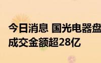 今日消息 国光电器盘中跳水上演“天地板”，成交金额超28亿