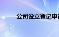 公司设立登记申请书（公司设立）
