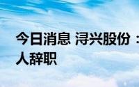 今日消息 浔兴股份：公司副总裁、财务负责人辞职